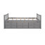 Lit de jour avec couchette et tiroirs, taille simple, gris