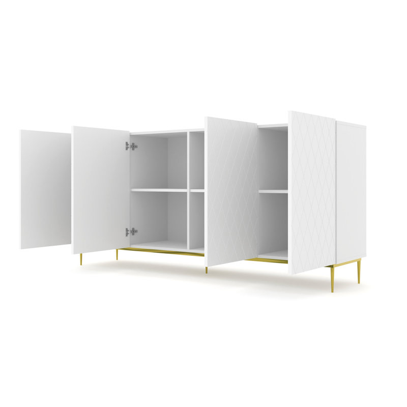 Altis 192.6cm Sideboard, White Matt/Gold