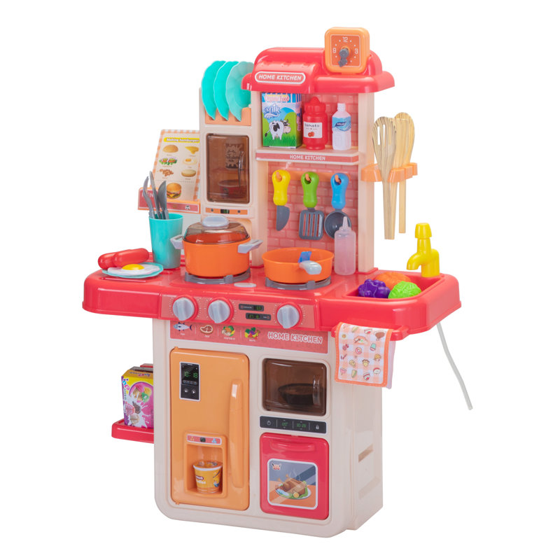 Pretend Little Kitchen Cooking Kid Kitchen Set, Pink