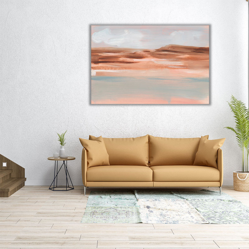 «Brown Desert», art mural abstrait sur toile, grandes impressions impressionnistes pour le couloir | Desert Haze II