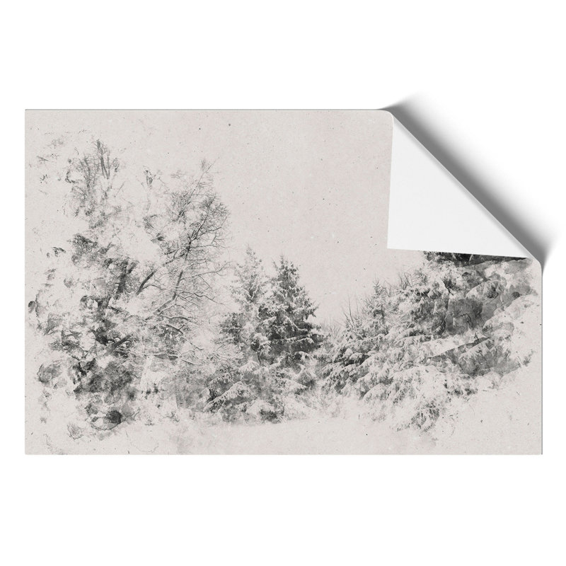 Winter Forest Watercolour - Frameless Print, 59cm H x 84cm W x 0.1cm D