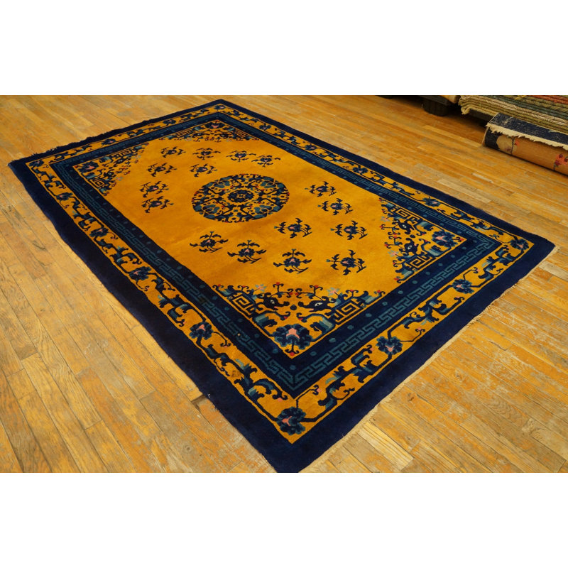 Antique Peking Hallway Runner Wool Gold Rug