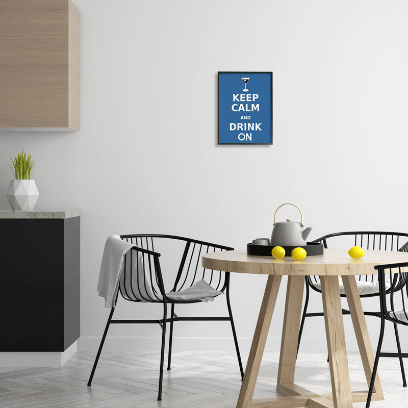 «Keep Calm & Drink On Martini», art de la giclée encadrée par Marcus Jules, Giclée encadrée noir minuit