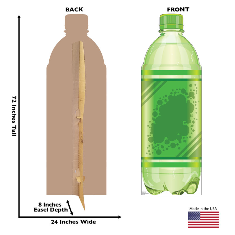 72'' Green Soda Pop Bottle Cardboard Standup