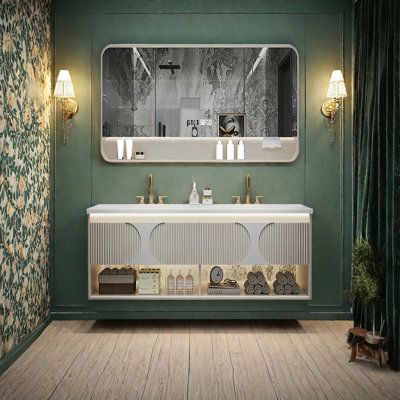 Modern cream-style smart bathroom cabinet