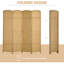 Paravent 4 panneaux pliable, écran d'intimité de 5,6 pi de hauteur pour la maison. Apparence de bois naturel avec motif tissé à la main. Cloison polyvalente pour toutes les pièces. Structure et sangles en polypropylène. Léger et