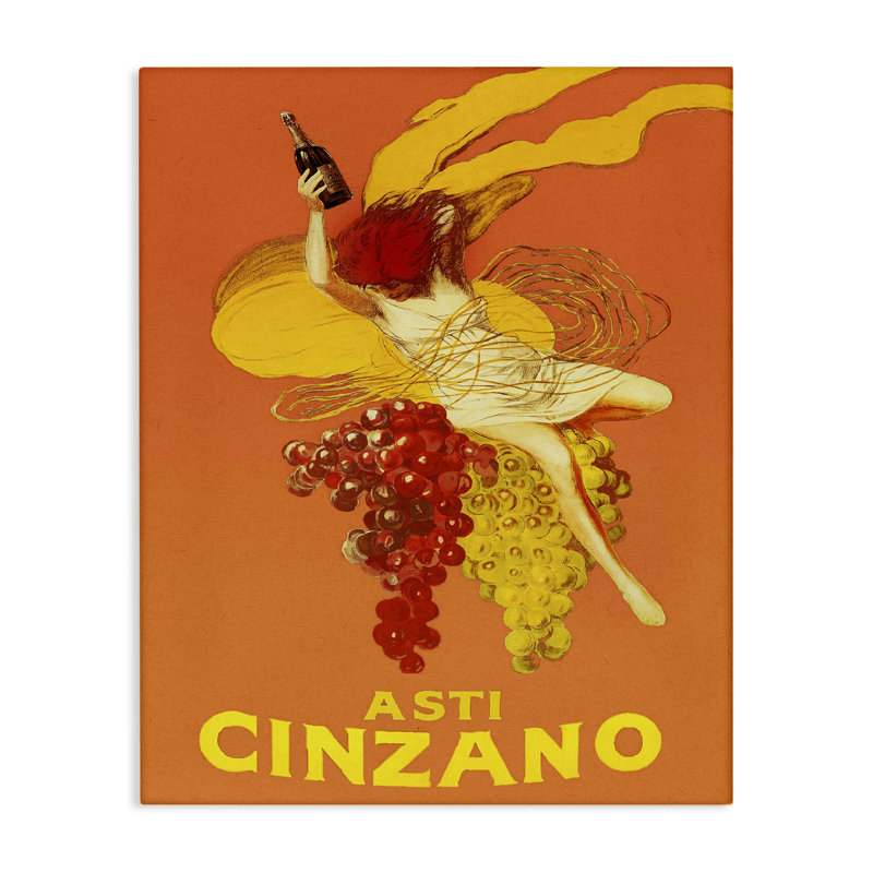 Affiche rétro sur toile Cinzano, design par Lil 'Rue, H 48 po x l 36 po