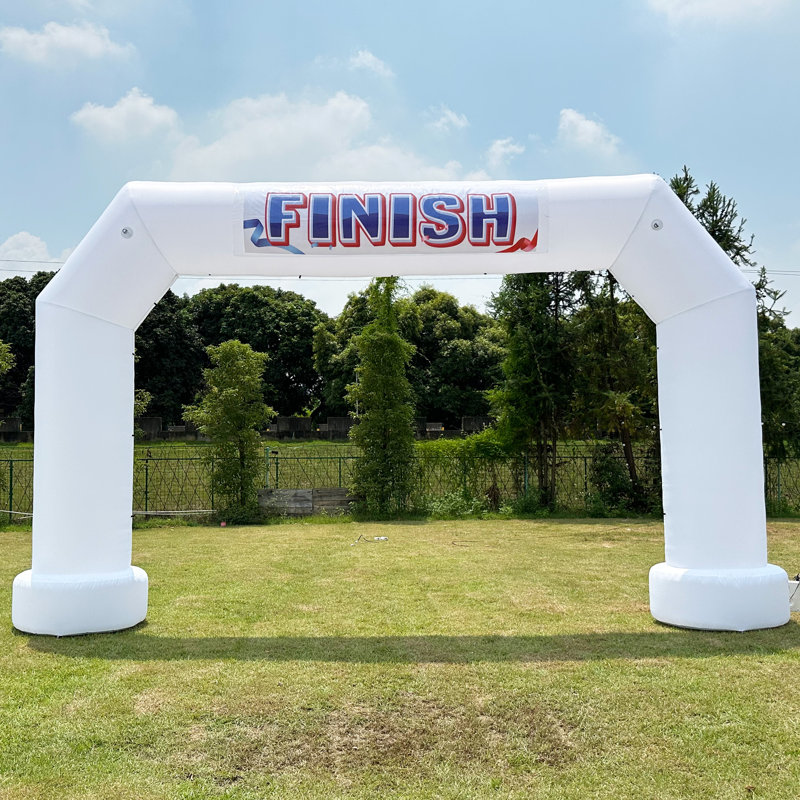Arche gonflable Wellcomer 20FT avec ventilateur intégré - couleur blanche, arche de la ligne de départ / arrivée pour les courses, les marathons, les événements, les fêtes et les fêtes