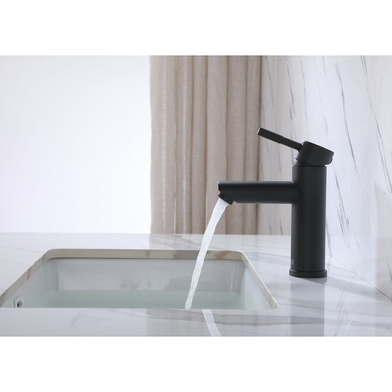 Mia Single-Hole Single-handle Bathroom Faucet, Matte Black