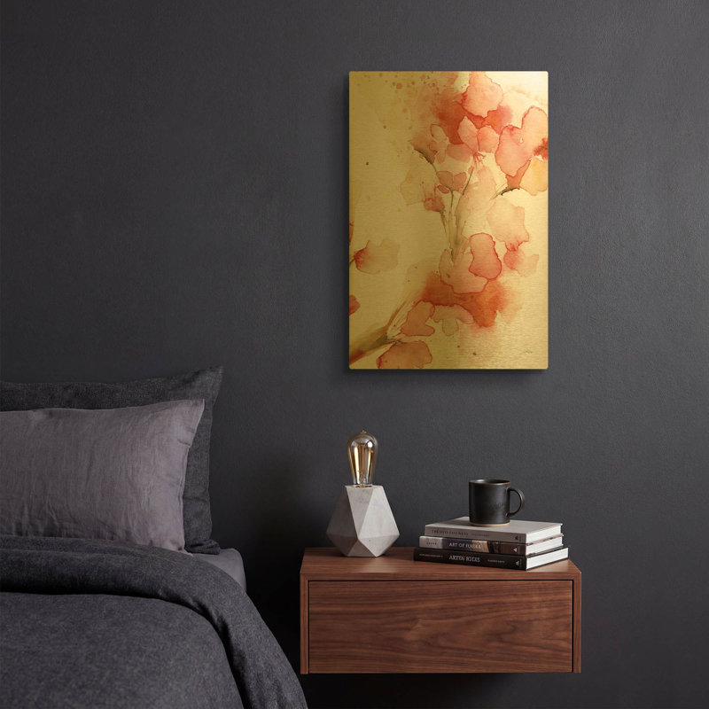 «Blossom II Crop» par Katrina Pete, art mural en métal doré, 12 po x 16 po, 12 po x 16 po