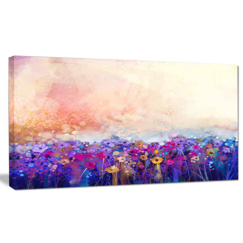« abstract fleur aquarelle », reproduction d’art sur toile tendue, H 16 po x l 32 po x P 1 po