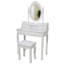 Ensemble de coiffeuse 4 tiroirs avec miroir et tabouret rembourré-1551406976