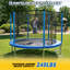 Trampoline extérieur rond de 8 pi avec filet de sécurité, échelle et structure en acier galvanisé