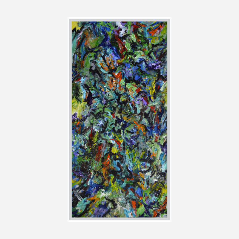 Celebration II On Giclee Canvas Hand Embellished Art, 41.5" H x 21.5" W x 1.75" D, White Framed Canvas