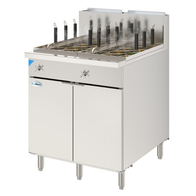 Cuiseur à pâtes commercial au gaz naturel en acier inoxydable 22 gallons avec 12 paniers et 140 000 BTU
