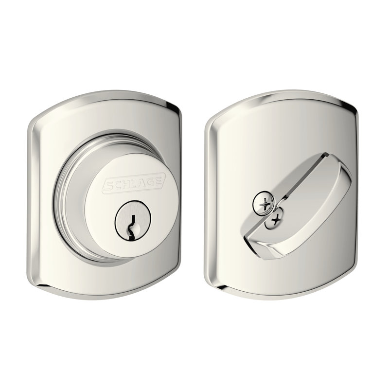 Greenwich Single Cylinder Deadbolt, Bright Nickel