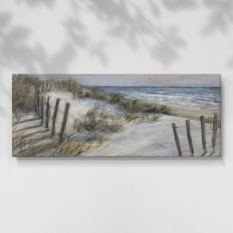 The Beach Fence II - Toile tendue avec châssis - Prêt à accrocher, H 12 po x l 30 po