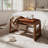 Solid wood shoe benches, leather or linen seat, double-tiered shelf design, flip-up storage-469693186-469693245-460349071