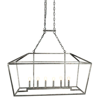 Luminaire suspendu linéaire à 8 lumières pour îlot de cuisine Barn