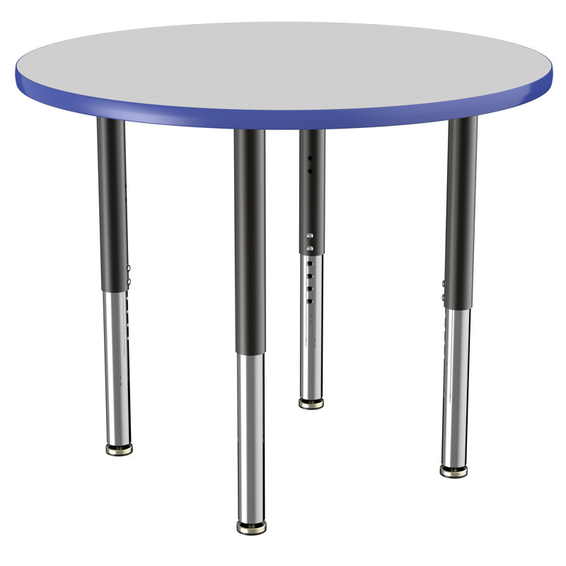 Table ronde à hauteur réglable, 36", Gray/Blue/Black, Super