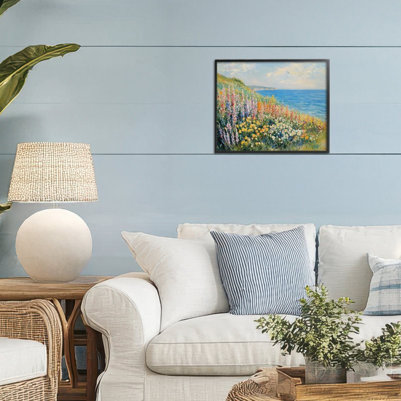 Giclée encadrée par Coastal Hyacinth Garden, par Petal Prints Design, H 11 po x l 14 po, Giclée encadrée noir minuit