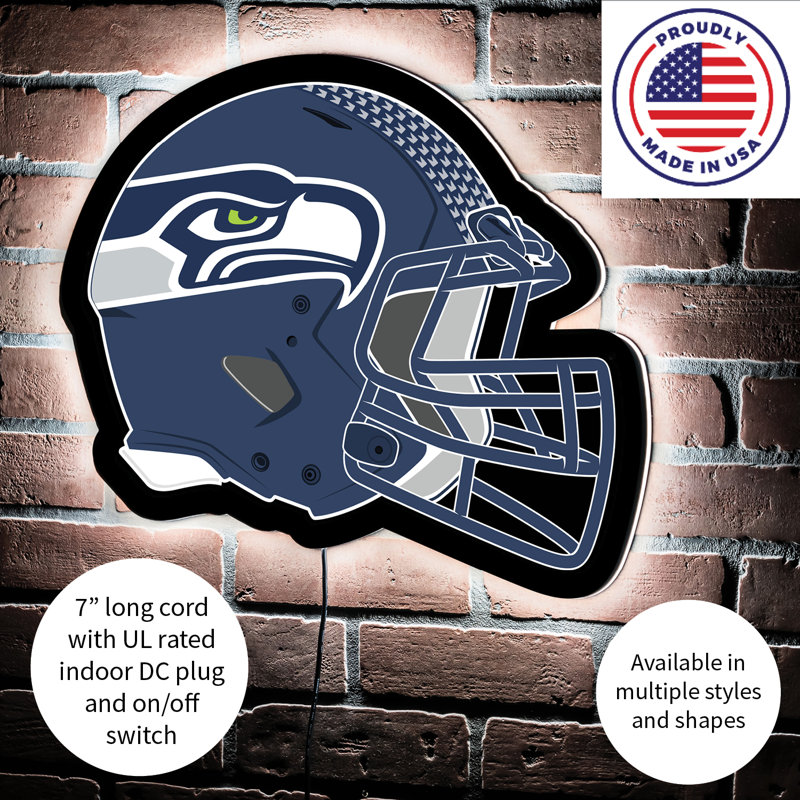 NFL LED Helmet Shaped Lighted Wall Sign, Seattle Seahawks