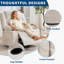 Fauteuil inclinable pivotant surdimensionné avec rotation à 360 °, inclinaison manuelle, porte-gobelets et rangement latéral, revêtement en velours côtelé-1660921585-1660921586