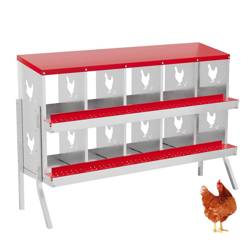 Boîte de nidification pour poulets lourds en métal Roll Away