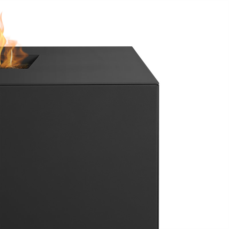 Coden 42" Square Metal Propane Fire Pit Table with Hidden Tank by Jensen Co., Charcoal