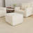 Upholstered Corduroy Accent Armchair with Ottoman, Deep Seat Single Sofa Chair with Accent Pillow