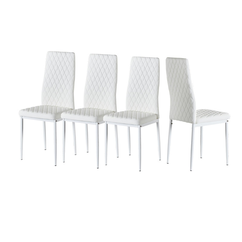 Chaise d'appoint rembourrée Alcaraz, Blanc