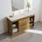 48" Mid Century Modern Bathroom Vanity with Sink, Natural Wood Finish, White Ceramic Top, Soft Close Drawers and Open Storage Shelves-1965535059