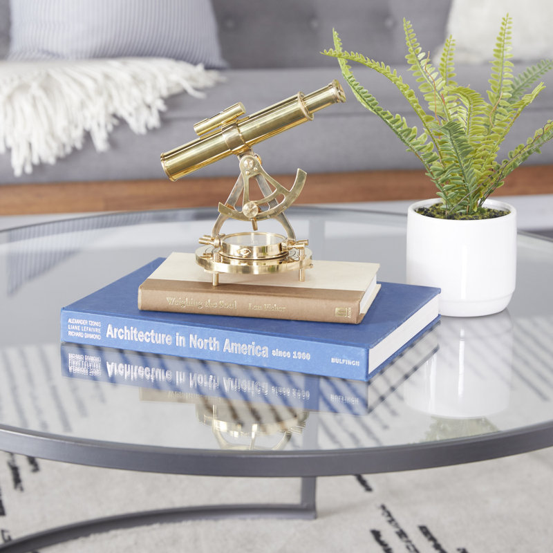 Brass and Copper Nautical Telescope Accent Decor