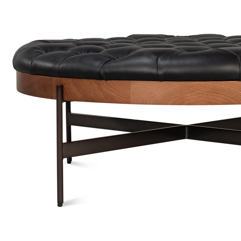 Corbet Round Ottoman, Onyx Black