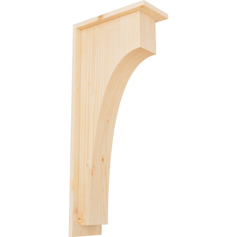Corbeau Huntington avec plaque arrière, H 28 po x l 5,5 po x P 12 po, Sapin de Douglas, Lisse