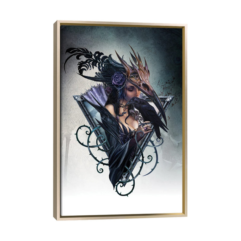 Corvus Arcanum, Champagne Floater Framed Canvas, No Mat, 26" H x 18" W x 1.5" D