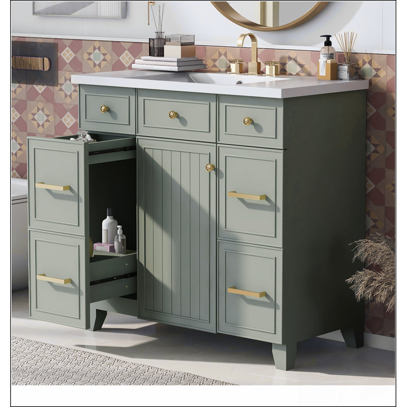 Ensemble de meuble-lavabo vert 36 "avec lavabo
