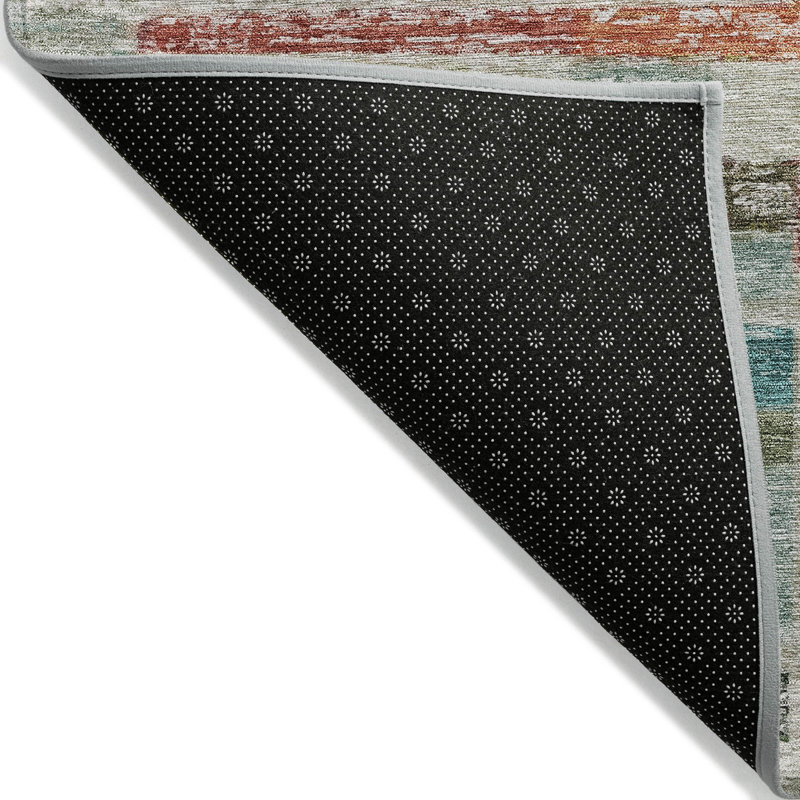 Multicolor Rectangular Synthetic Flat Woven Washable Rug 10' x 14'