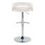 Tabouret de bar réglable en métal et velours avec repose-pieds arrondi en T - ensemble de 2-125535854-125535850