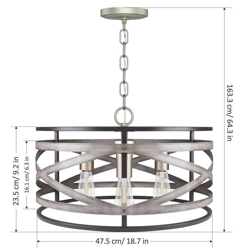 Cynthina 3 - Light Drum Chandelier