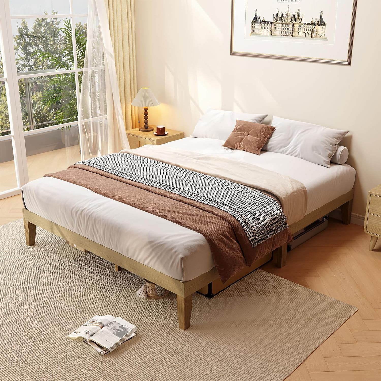 Winston Porter Solid Wood Bed Frame Without Headboard Wayfair Canada