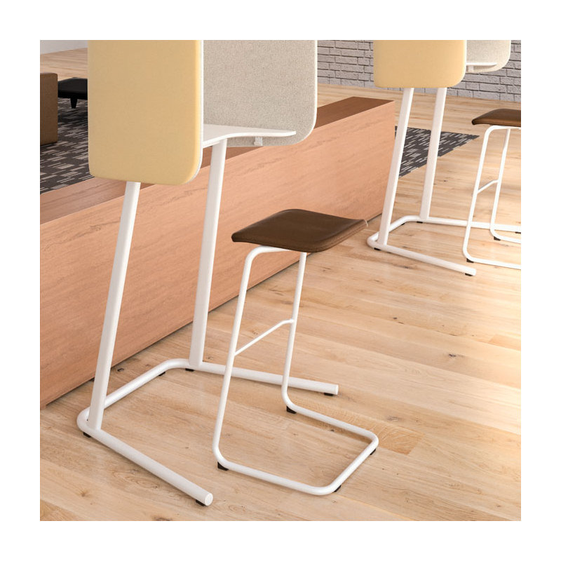 Industrial Stool Footring, Natural Ash, Bright White
