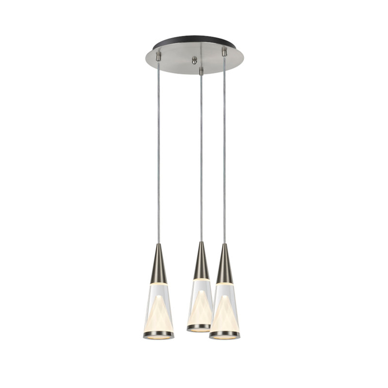 Luminaire suspendu conique à 3 lumières