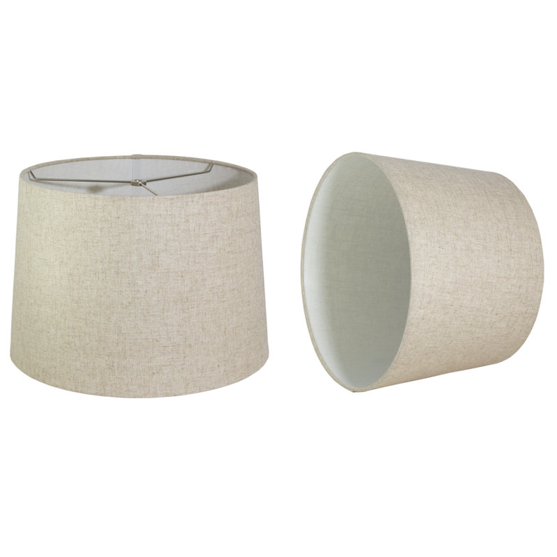 Linen Drum Lamp Shade, 11" H x 16" W x 14" D, Beige
