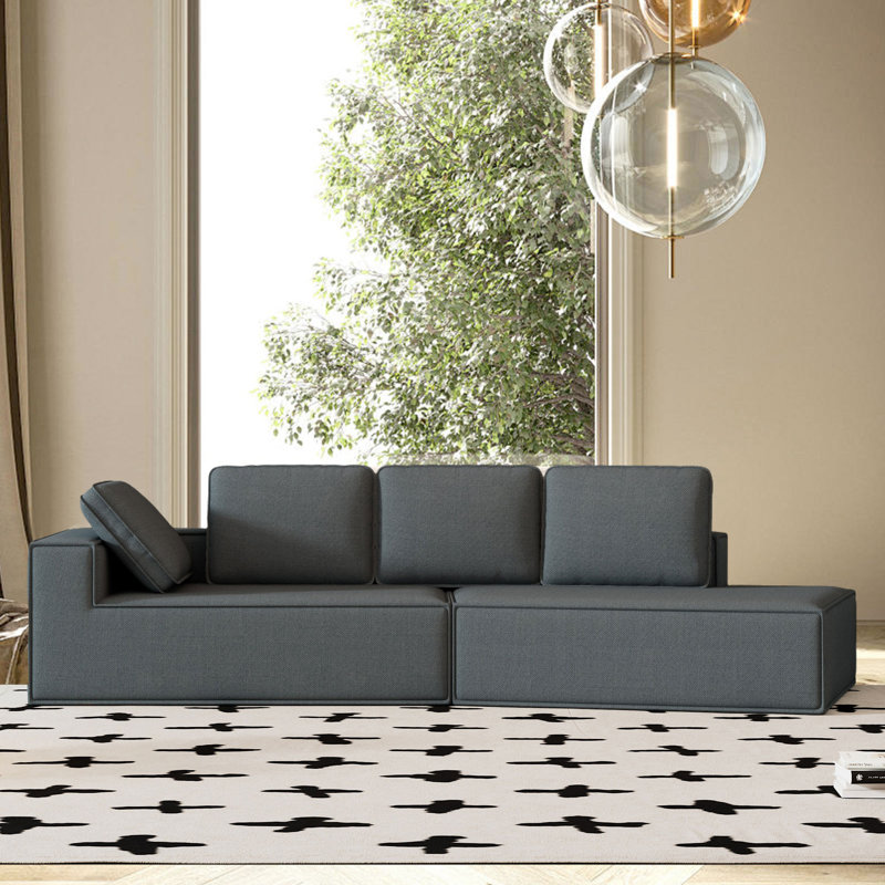 Canapé-lit 125 po, Gris chenille