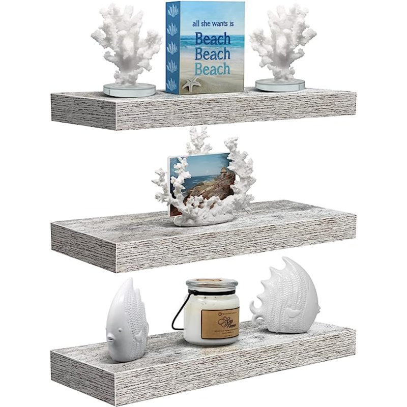 Ancasta 3 Piece Floating Shelf, White
