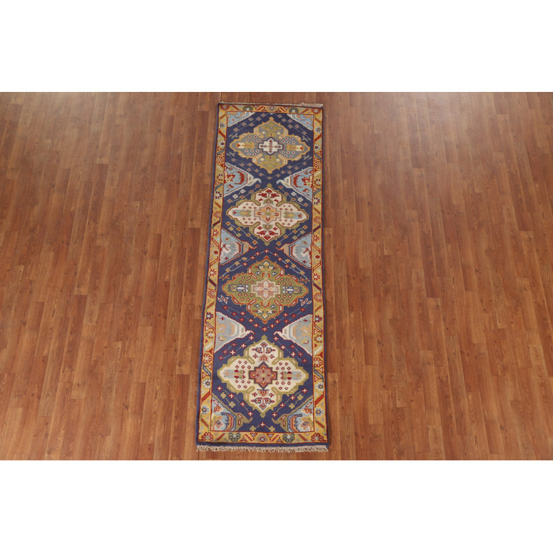 Tapis de couloir oriental bleu 3x8