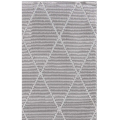 Tapis gris en polyester tissé à la main Iarla