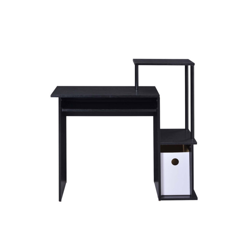 Bureau d'ordinateur Lyphre avec plateau à clavier, tablette et compartiment de rangement pour une organisation améliorée
