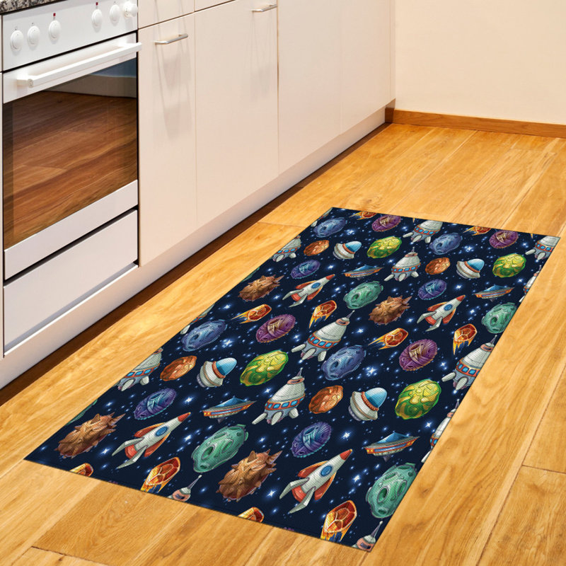 Space Blue Area Rug, Rectangle 2'7" x 5'